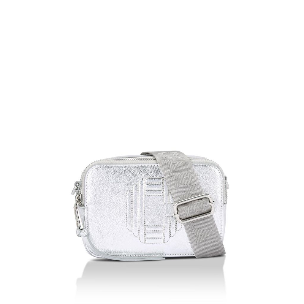 Women's Cross Body Bag Silver Synthetic Icon Mini