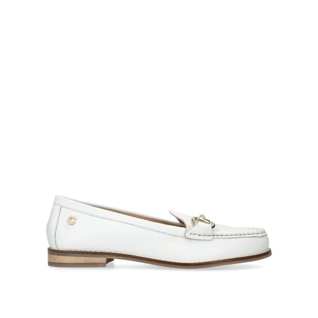 Women's Flats White Leather Snap