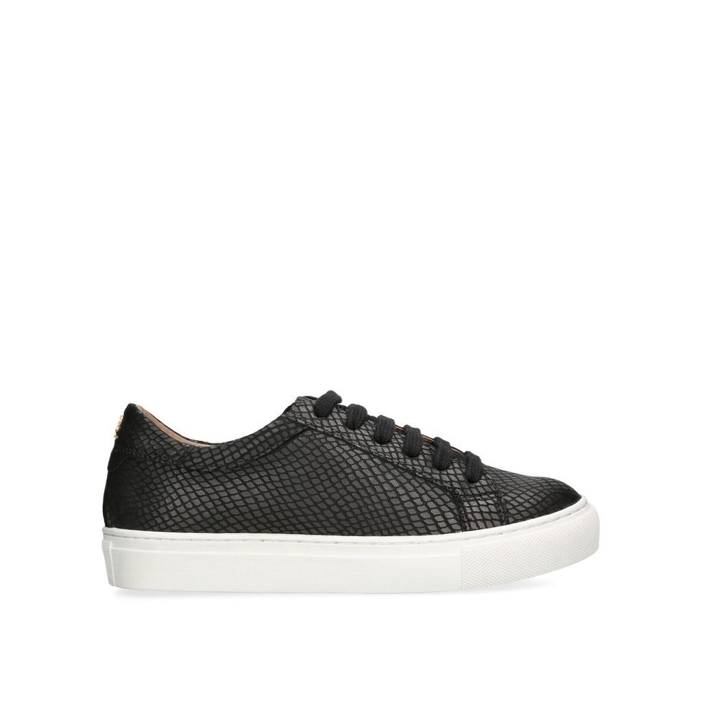 Women's Trainers Black Snake Leather Dulwich