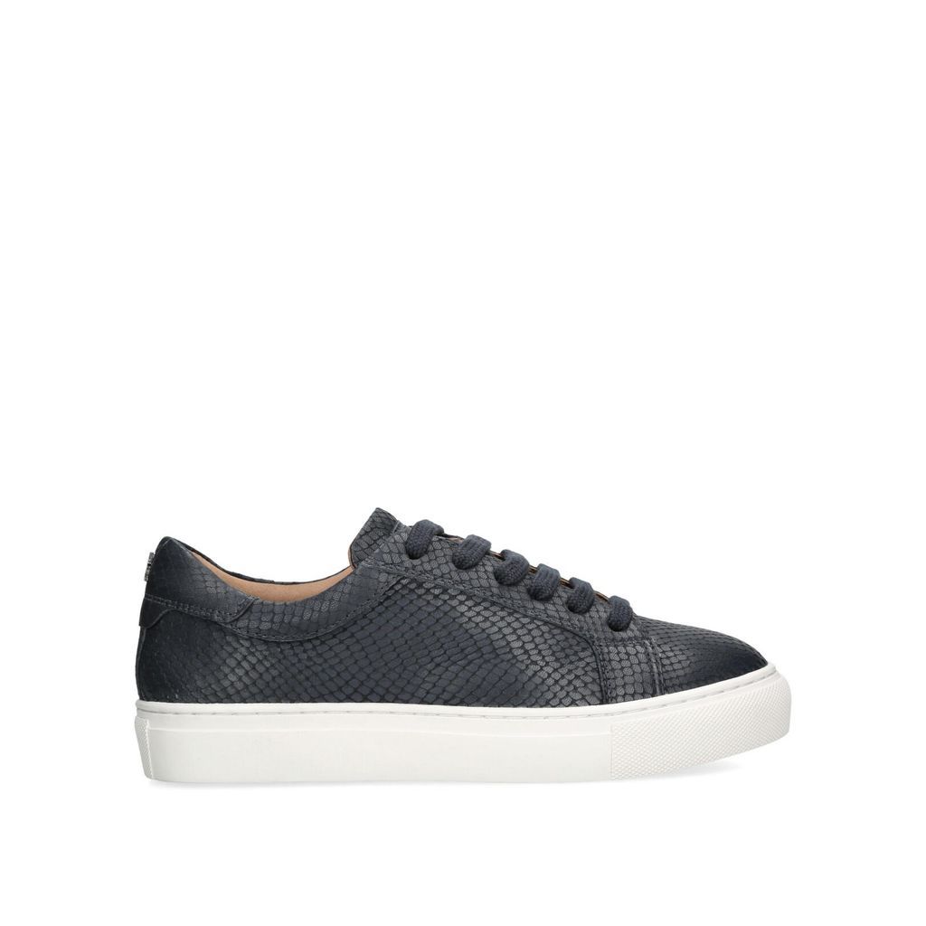 Women's Trainers Navy Leather Snake Dulwich