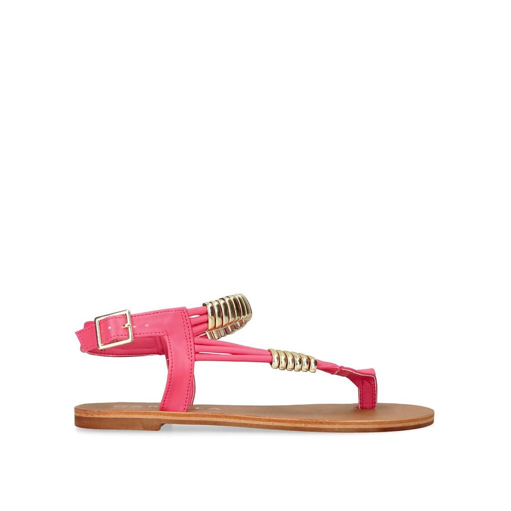 Women's Sandals Flat Pink Synthetic Slipper