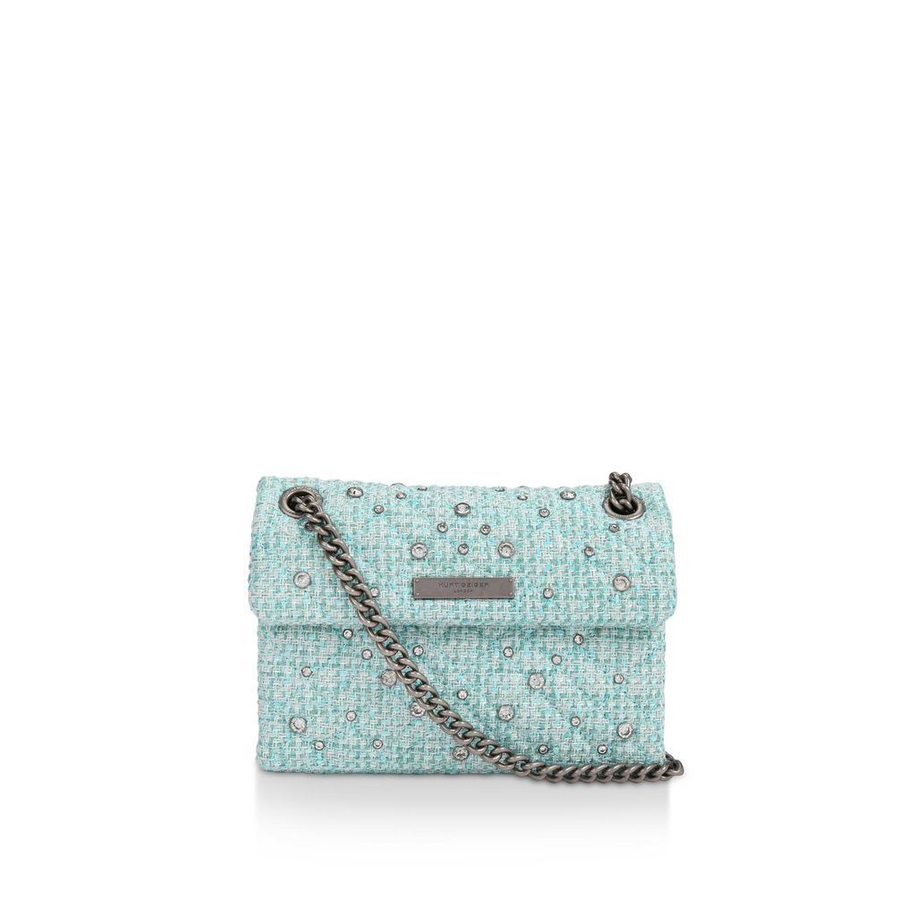 Women's Cross Body Bag Blue Tweed Brixton