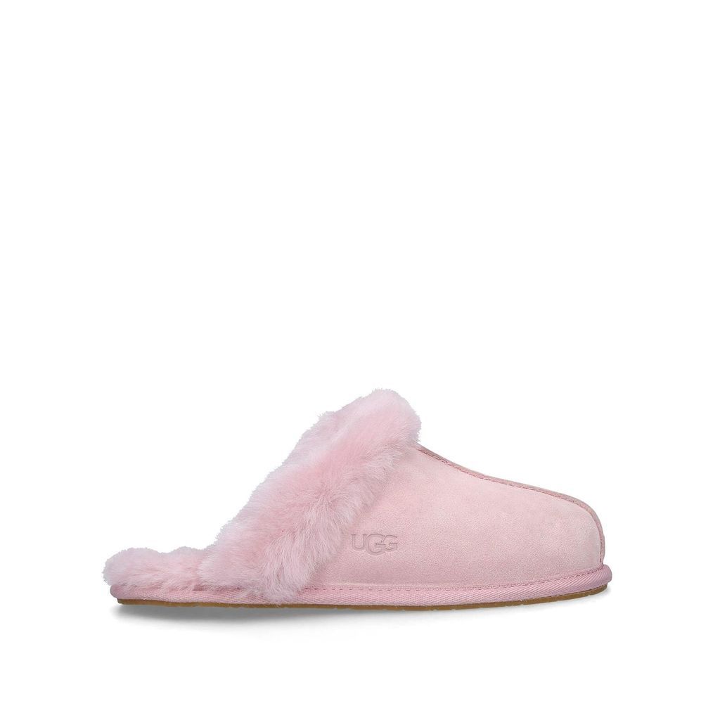 Women's Slippers Pink Suede Scuffette