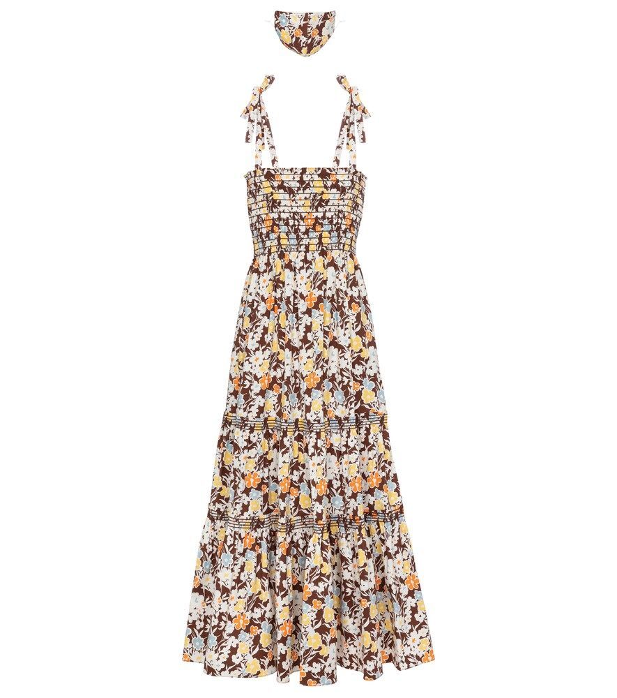 Floral cotton-blend maxi dress