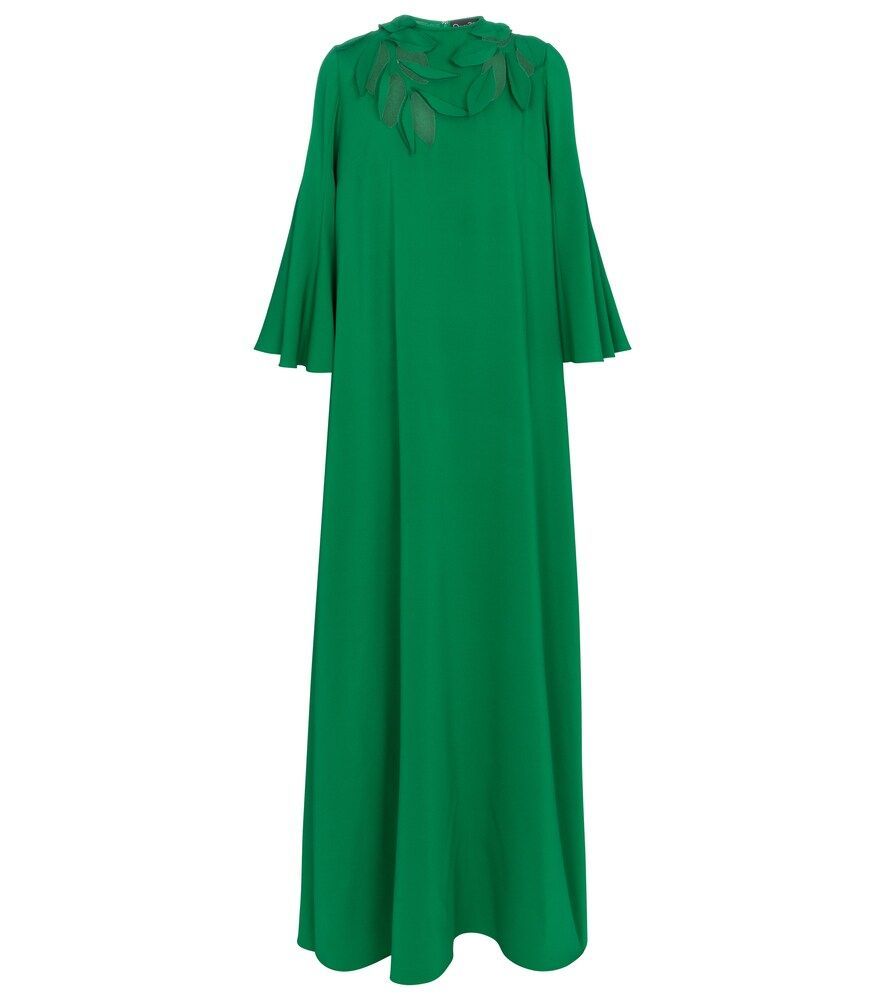Embellished stretch-silk gown