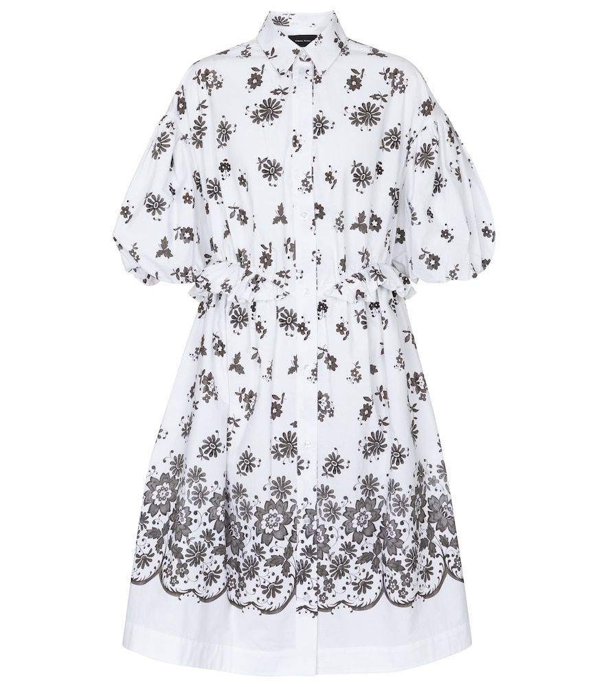 Floral cotton shirt midi dress