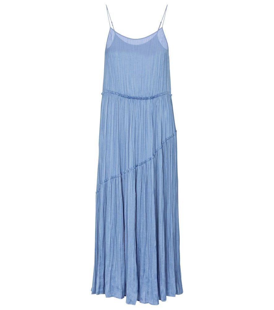 Pleated crêpe jersey midi dress