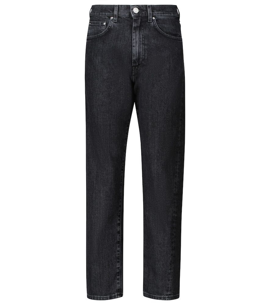 Mid-rise twisted-seam straight jeans