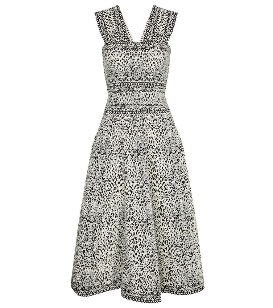 Printed jacquard knit dress