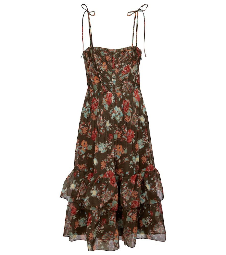 Loraine floral cotton-blend midi dress