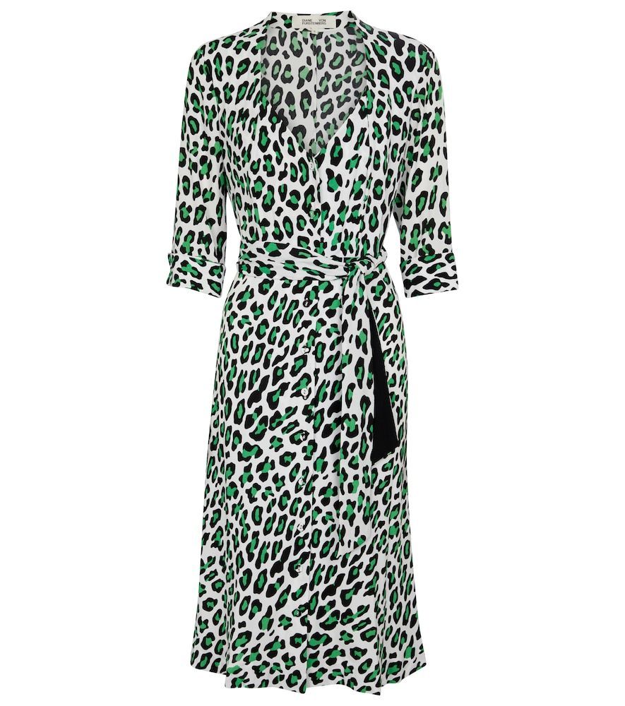Judith leopard-print crêpe midi dress