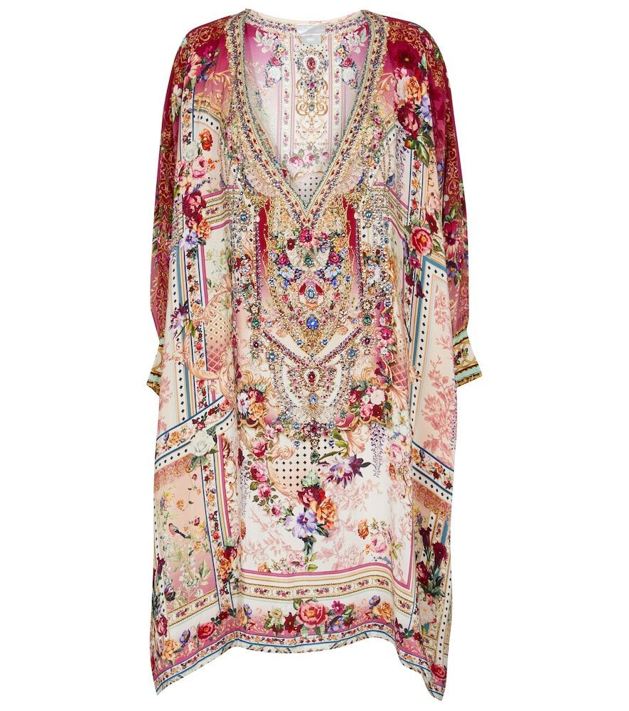Exclusive to Mytheresa - Floral embellished silk kaftan