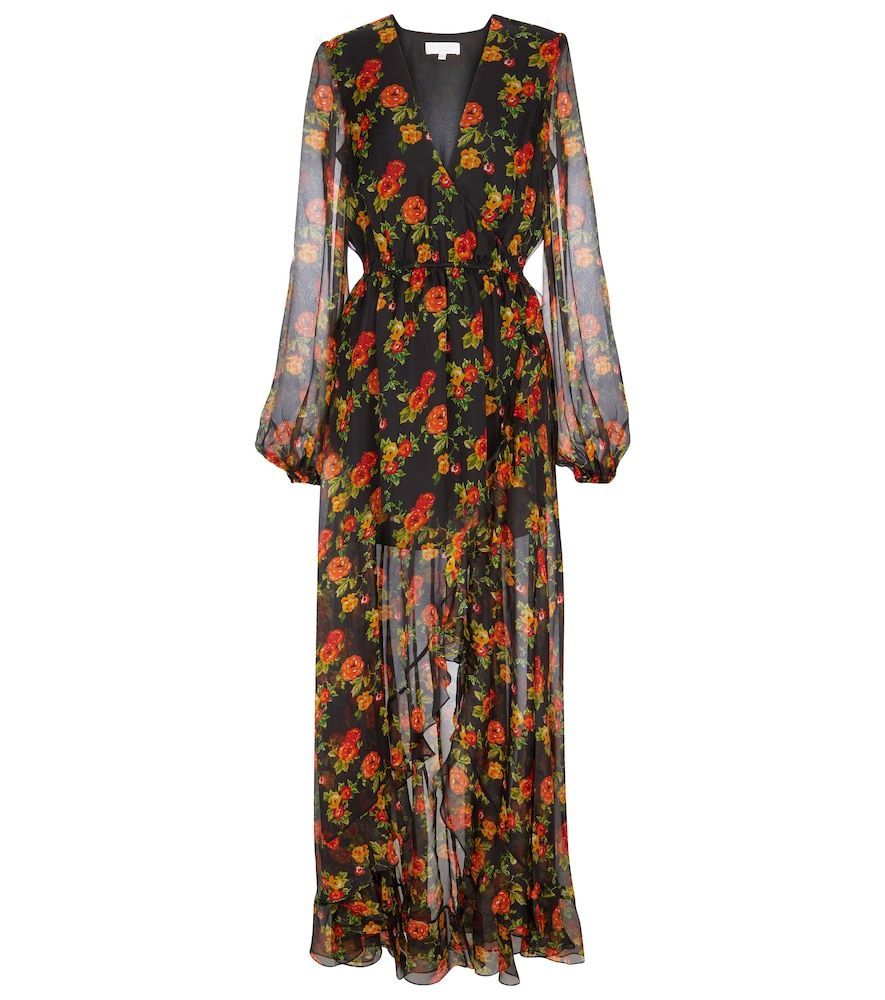 Liv floral silk chiffon maxi dress