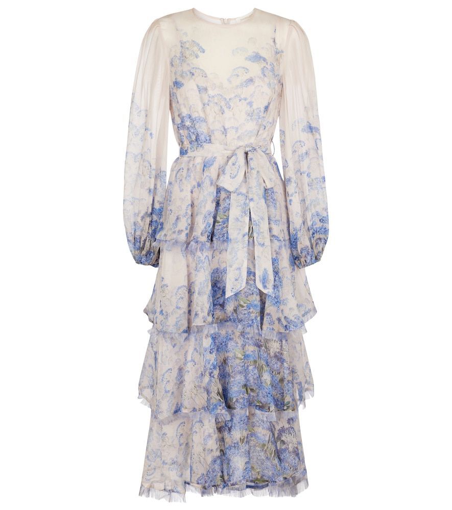 Luminous cotton and silk midi dress