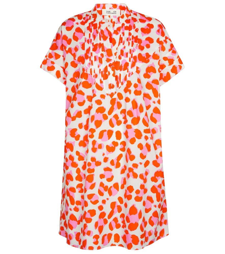 Fiona leopard-print cotton poplin minidress