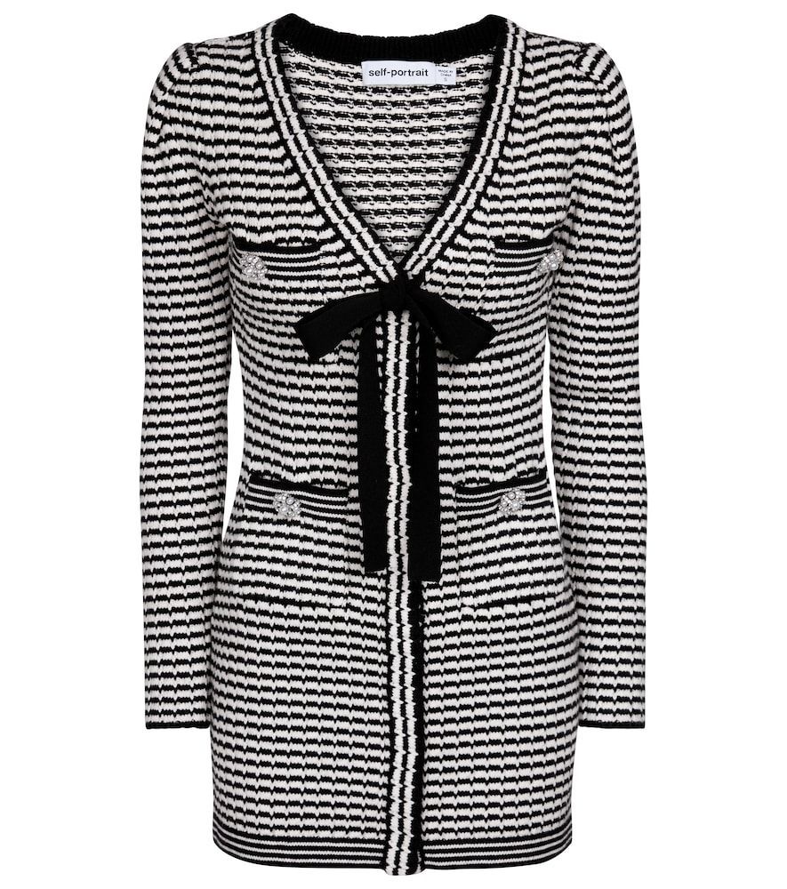 Striped cotton-blend minidress