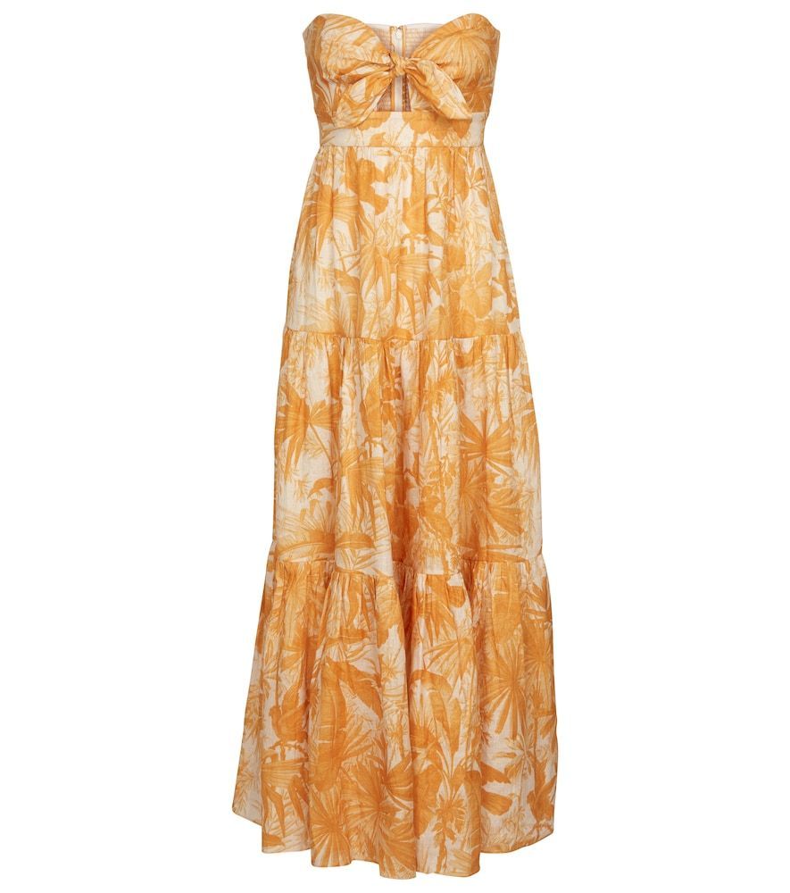 Mae printed linen maxi dress