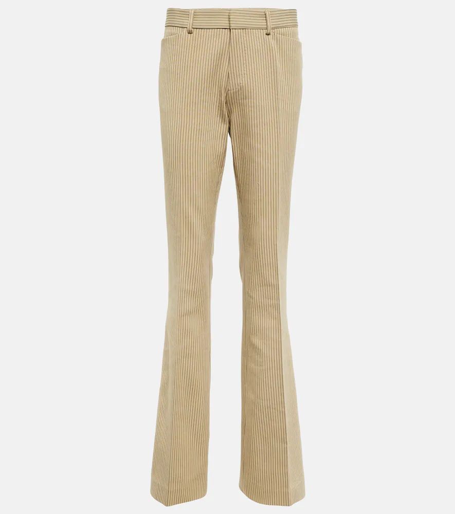 Cotton and wool-blend straight pants