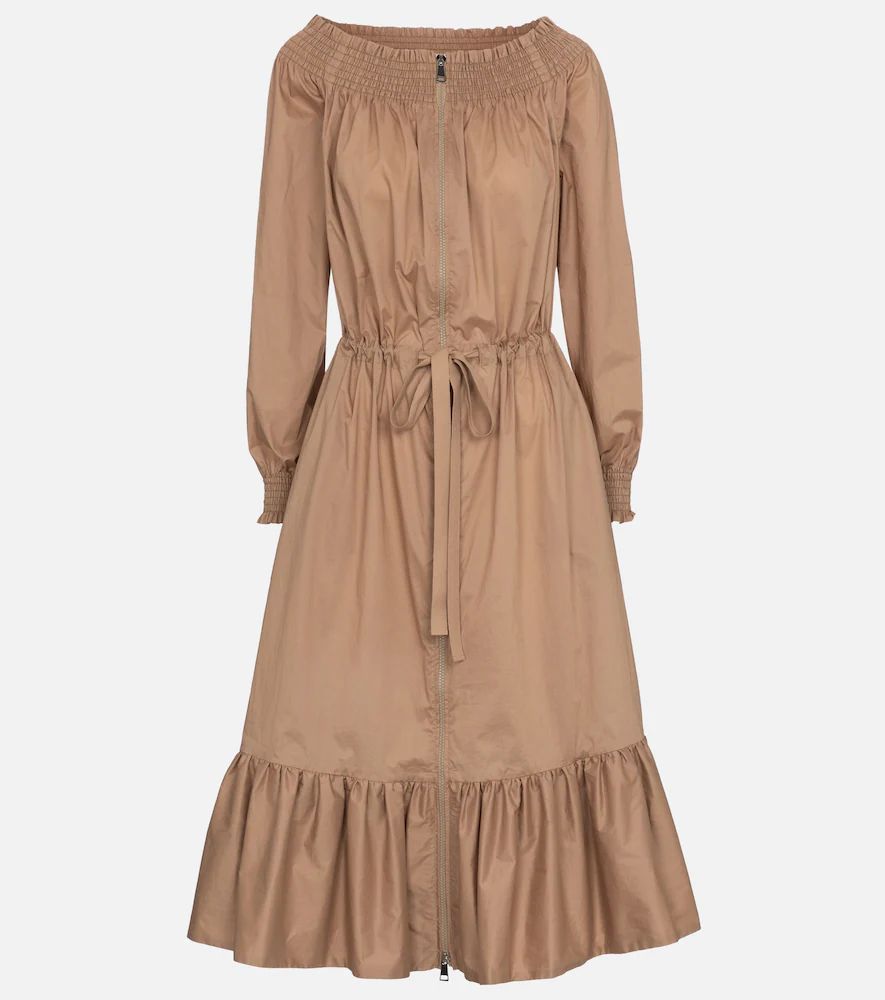 Off-shoulder cotton midi dress