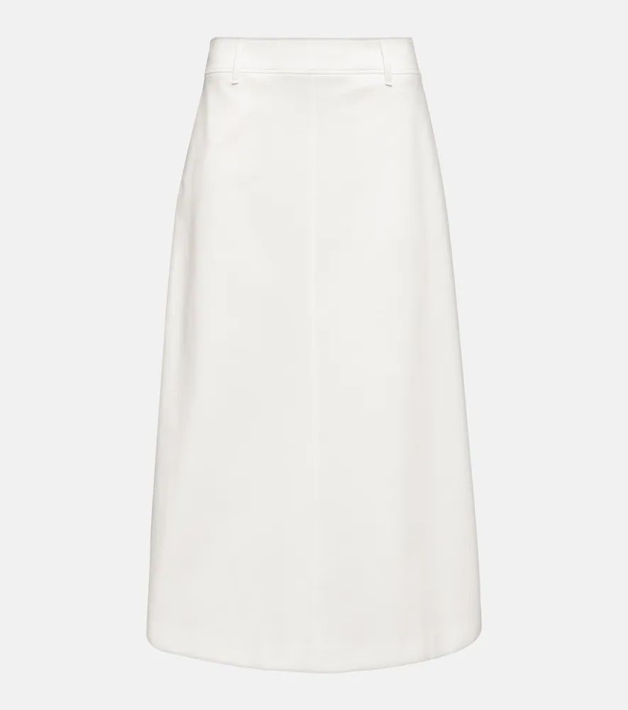Cotton A-line midi skirt