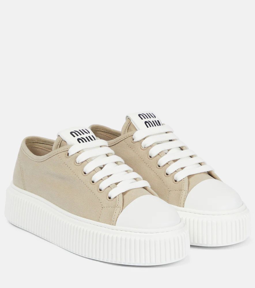 Cotton canvas low-top sneakers
