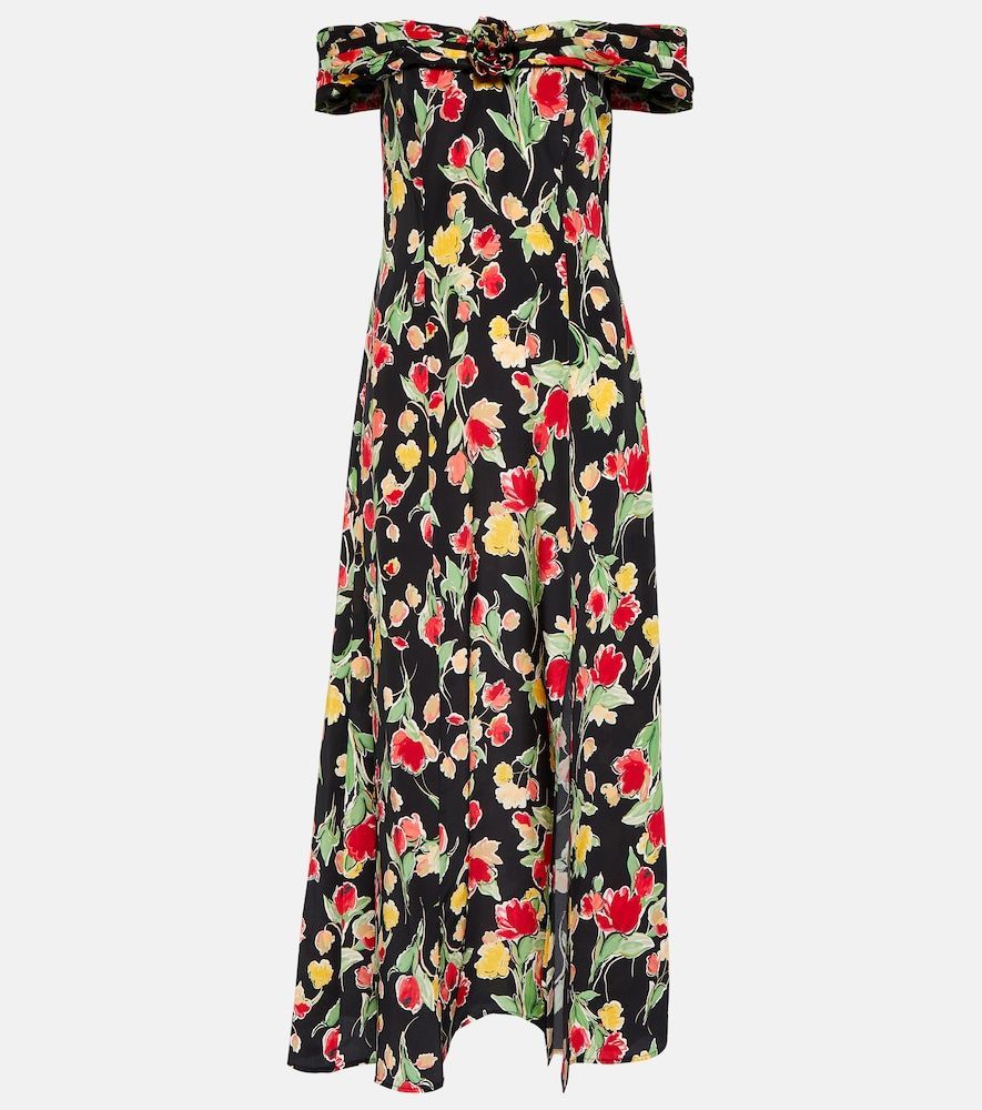 Freya floral silk midi dress