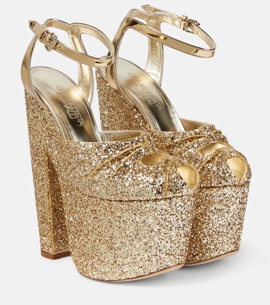 Glitter platform sandals