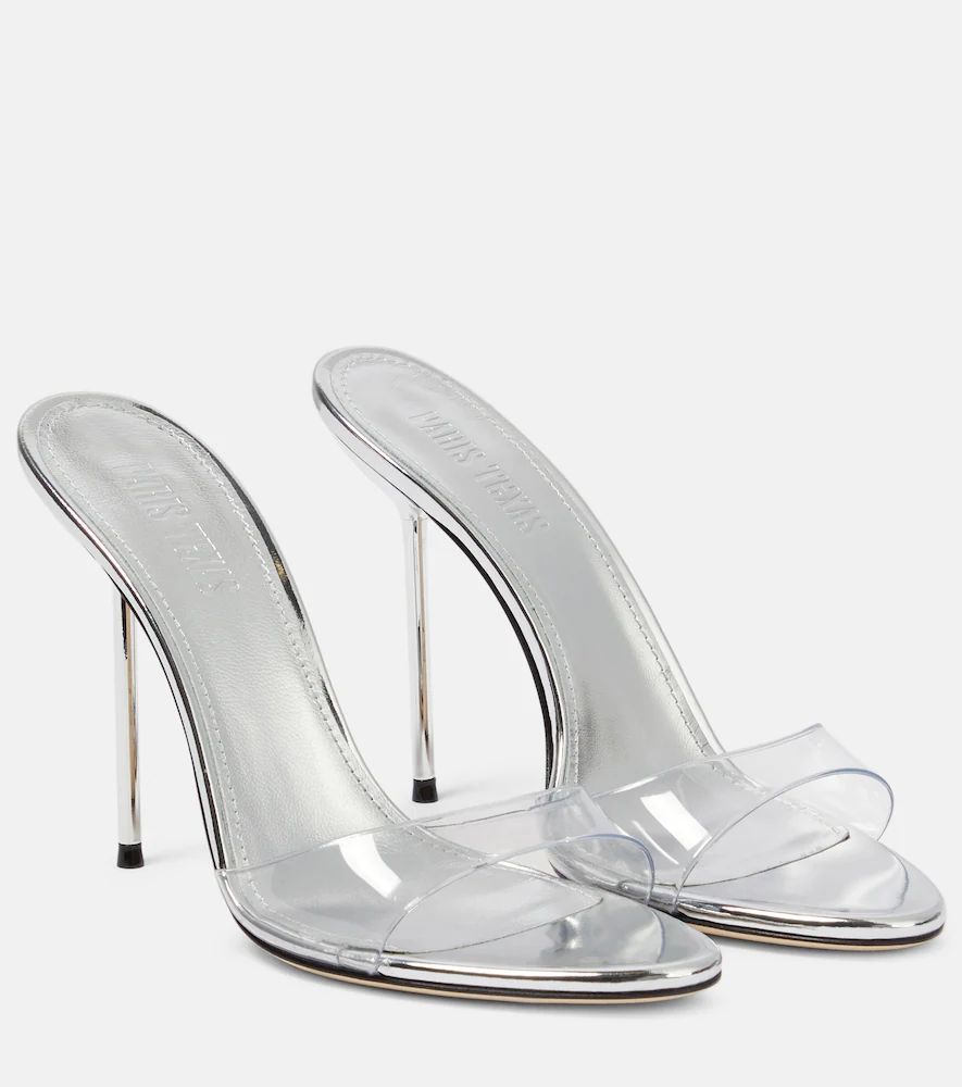Lidia PVC and leather mules