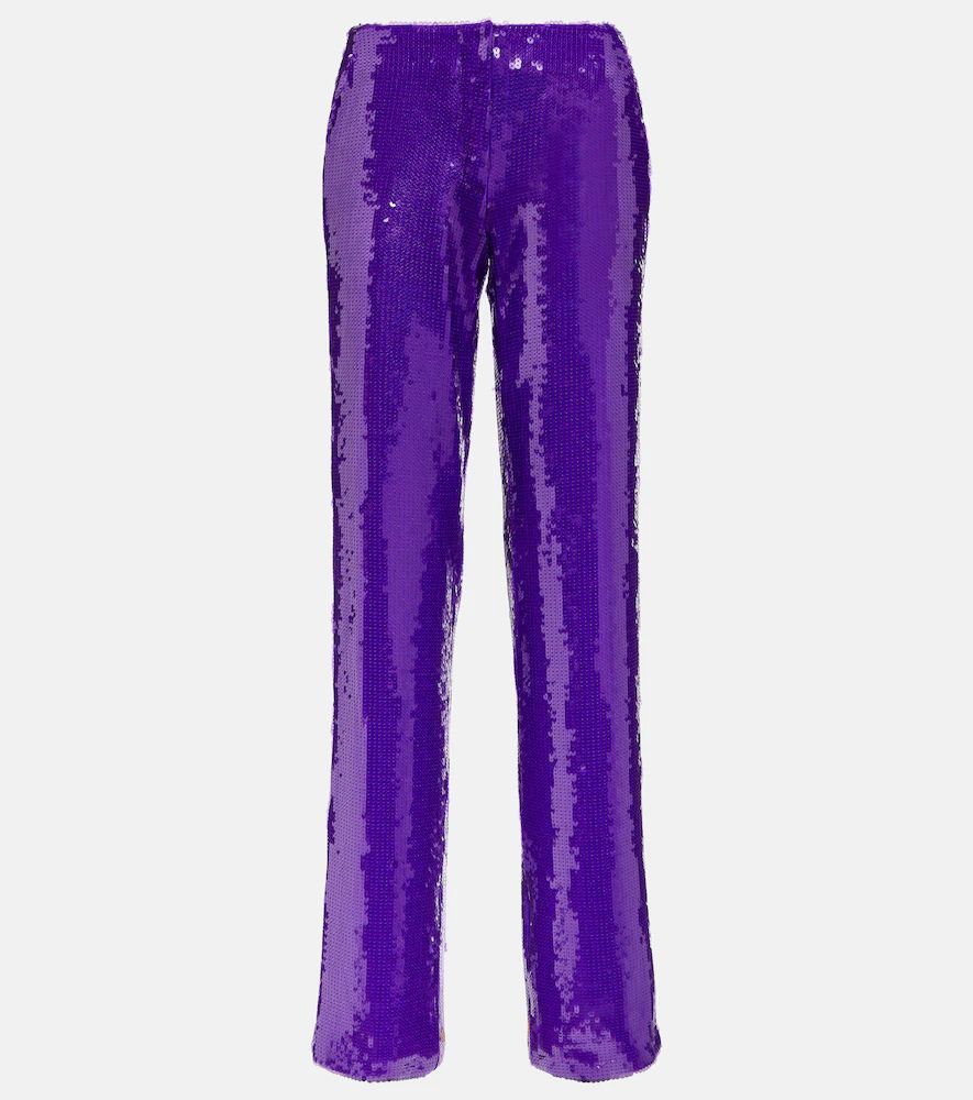 Sequined wide-leg pants