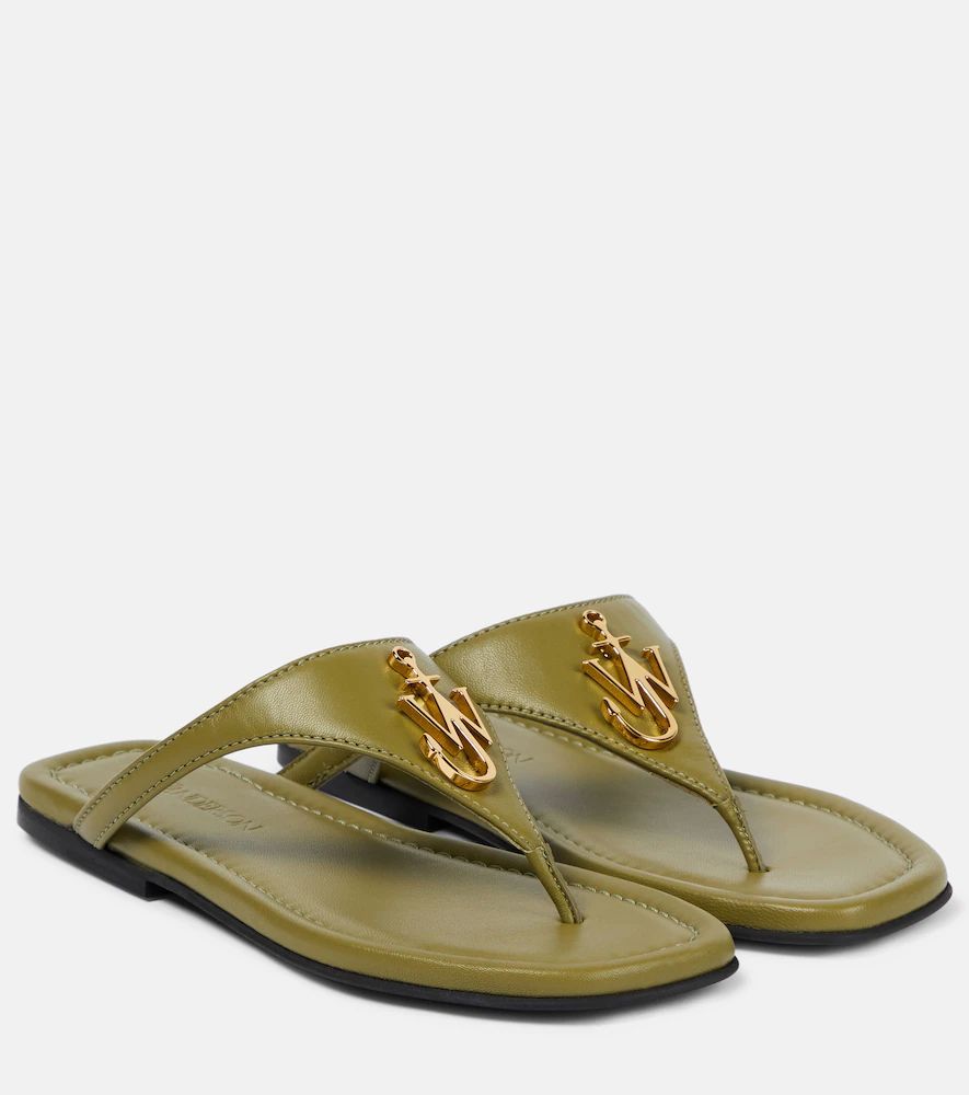 Anchor leather thong sandals