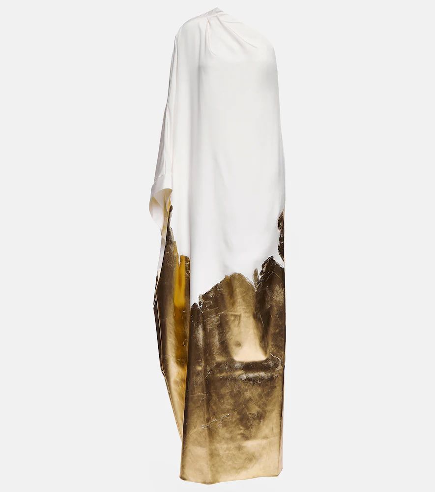 Asymmetric silk gown
