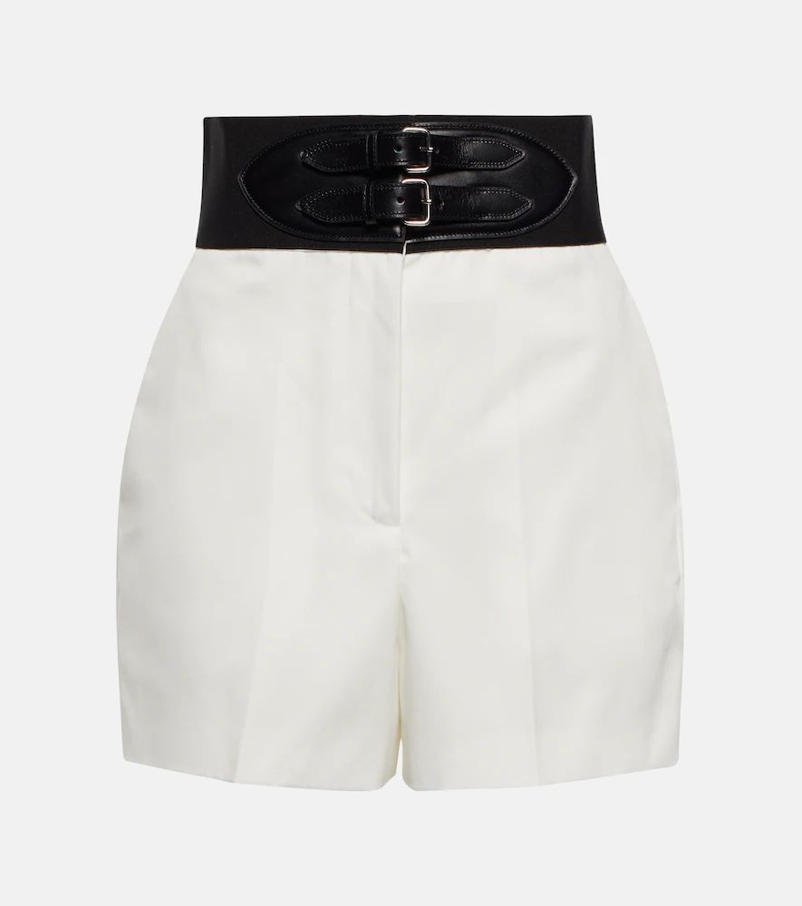 Belted high-rise shorts