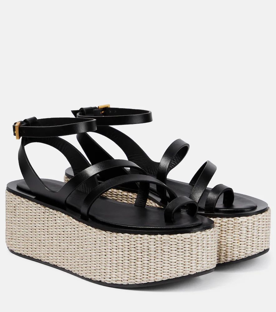 Biarritz leather platform espadrille sandals