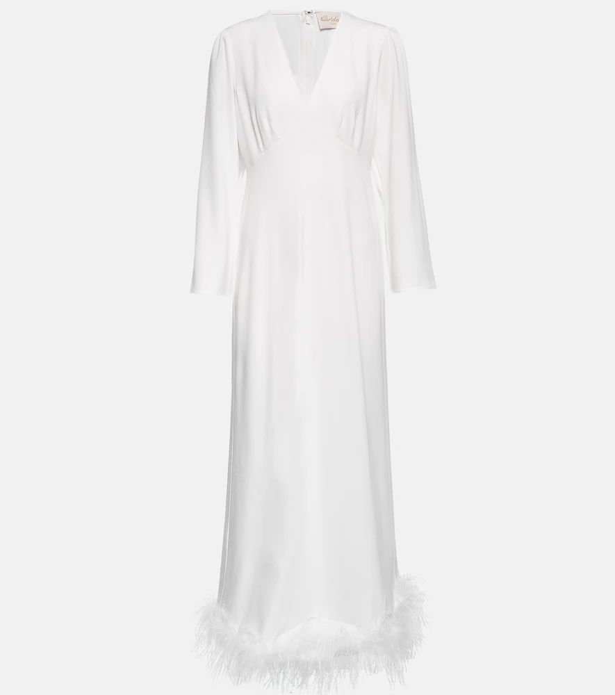 Bridal Mya feather-trimmed dress