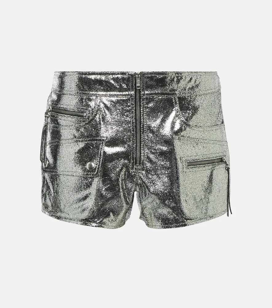 Coria low-rise leather shorts