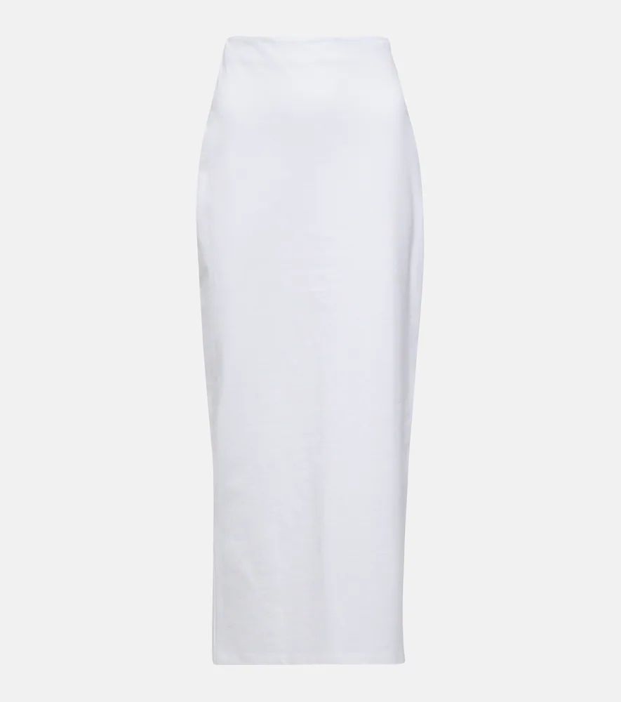 Cotton jersey midi skirt