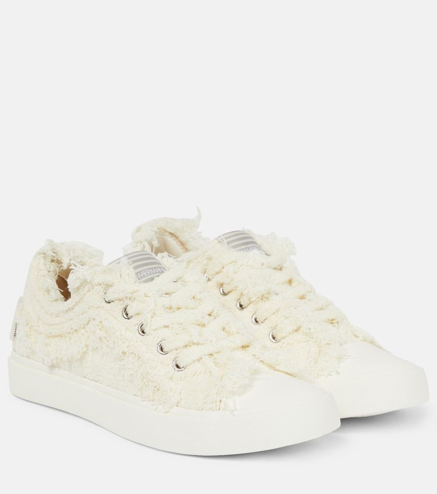 Cotton terry low-top sneakers