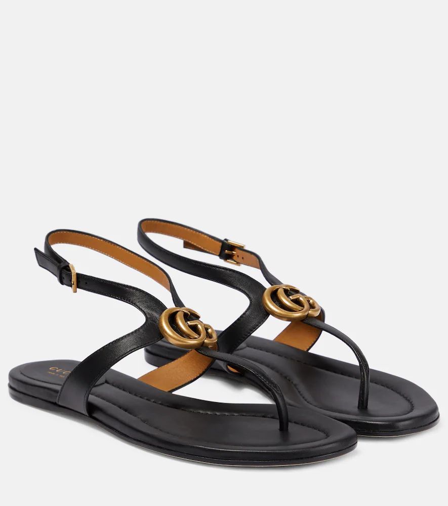 Double G leather thong sandals