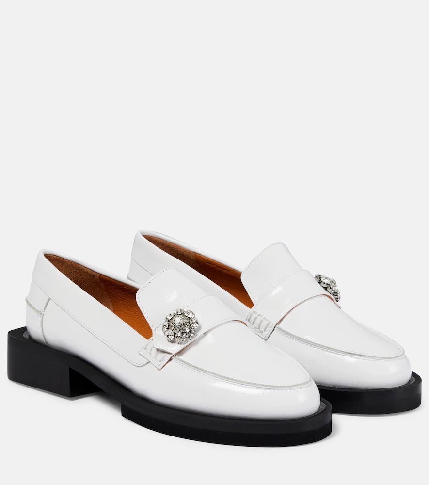 Embellished patent leather loafers