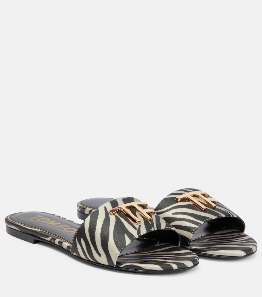 Embellished zebra-print sandals
