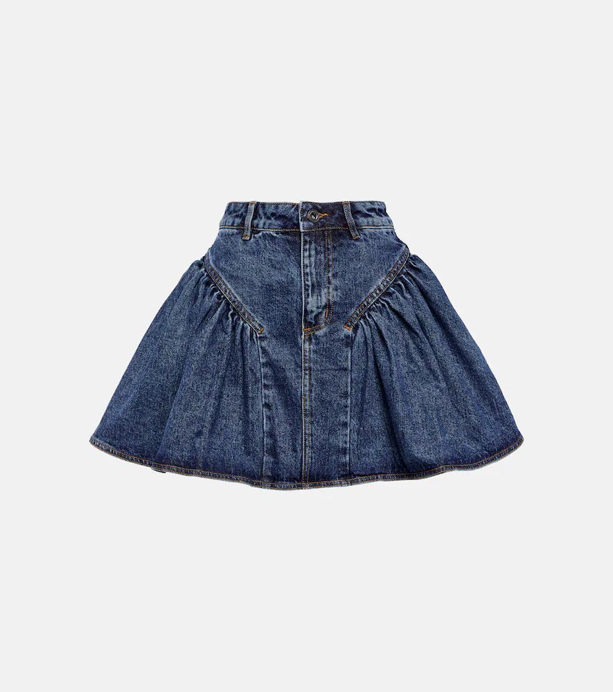 Flared denim miniskirt