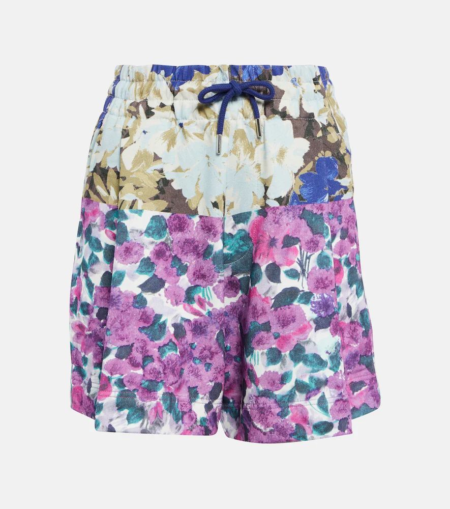 Floral cotton shorts