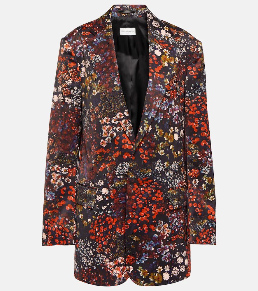 Floral cotton-blend blazer