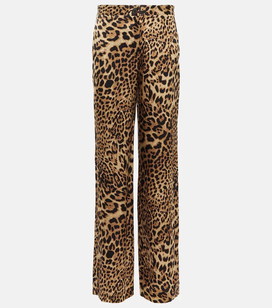 Germain leopard-print silk straight pants