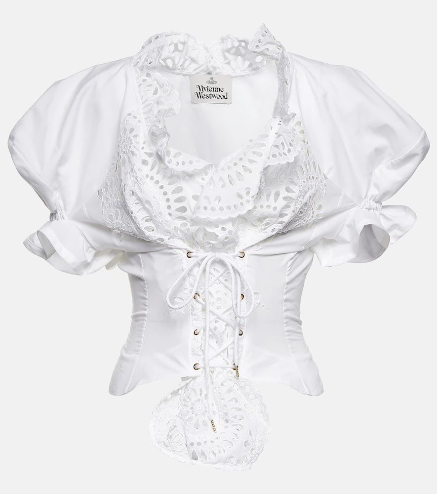 Kate puff-sleeve broderie anglaise top
