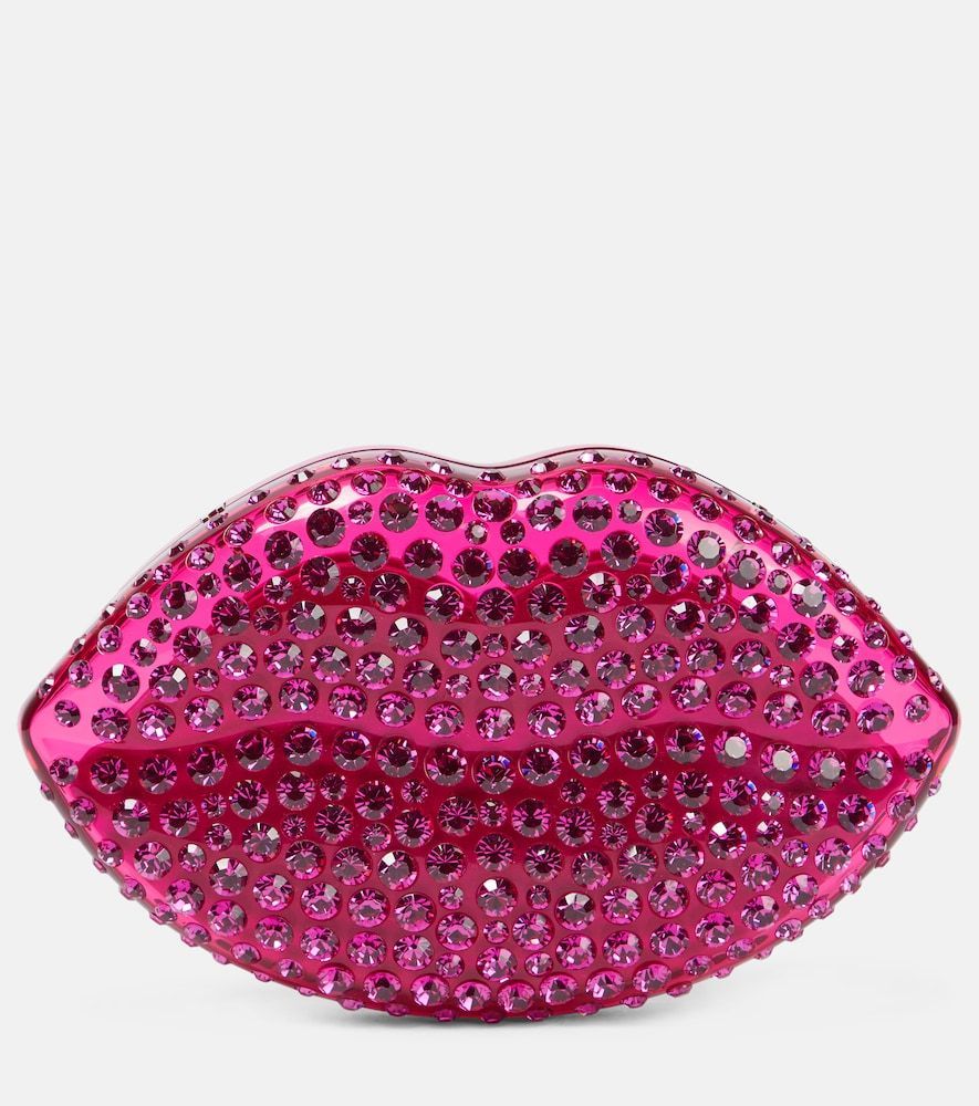 Kiss Me crystal-embellished clutch