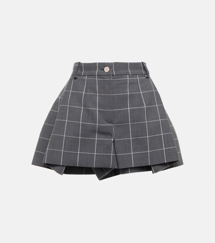 Pavlle checked wool-blend shorts