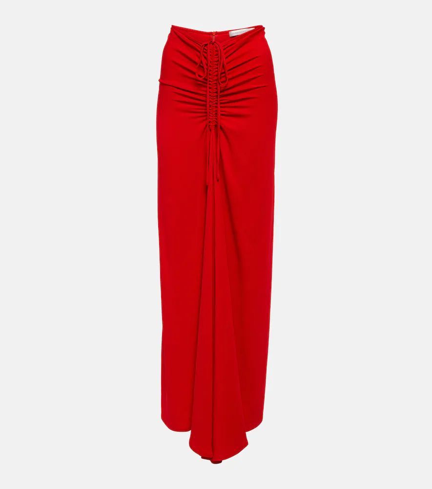 Ruched maxi skirt