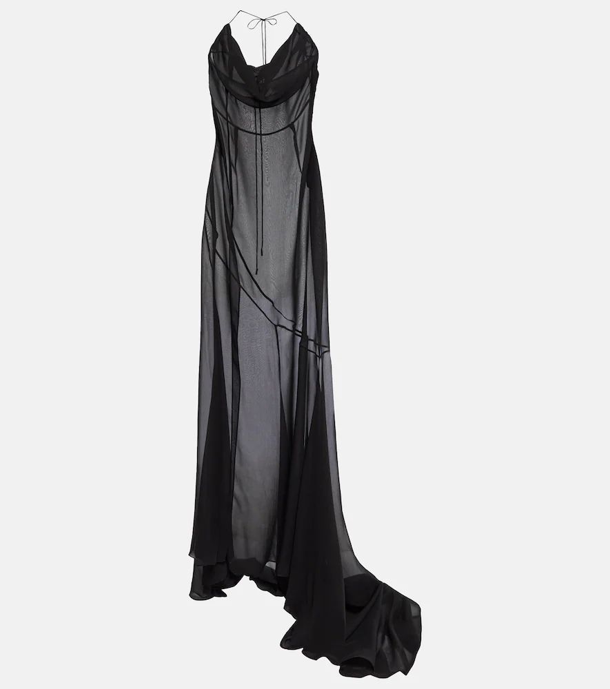 Silk georgette gown
