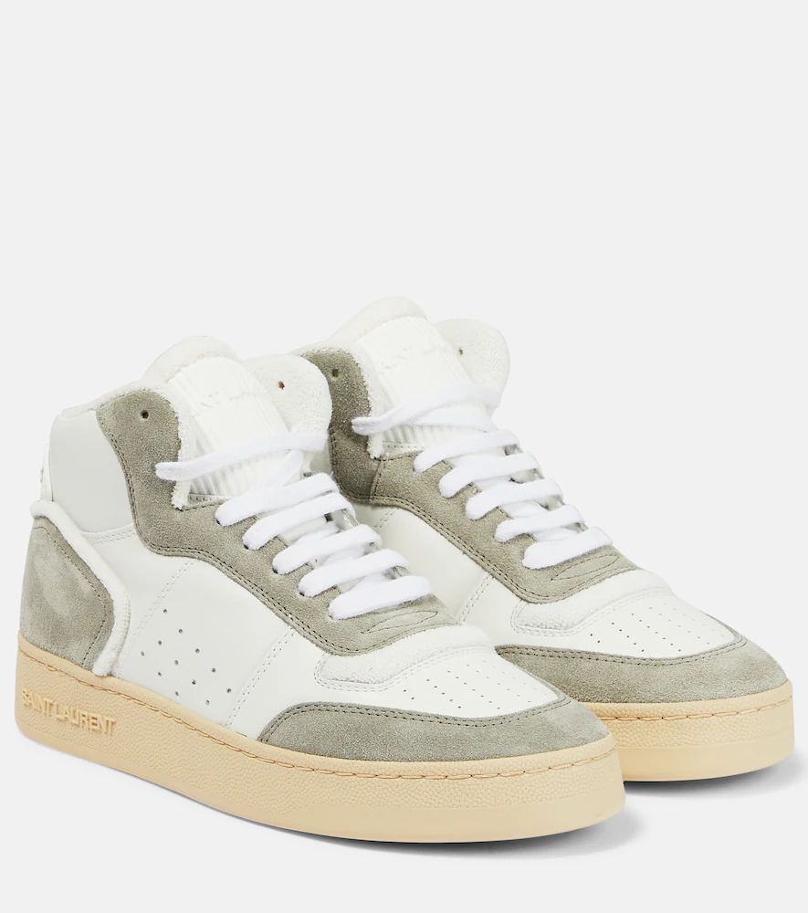 SL80 leather and suede high-top sneakers